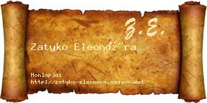 Zatyko Eleonóra névjegykártya
