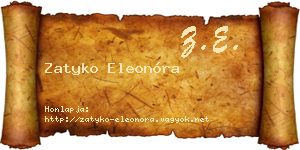 Zatyko Eleonóra névjegykártya
